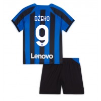 Inter Milan Edin Dzeko #9 Fußballbekleidung Heimtrikot Kinder 2022-23 Kurzarm (+ kurze hosen)